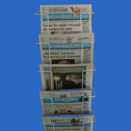 Nástenný držiak na noviny 5 káps 