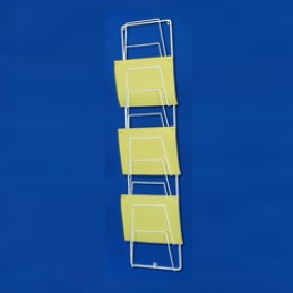 Nástenný držiak na noviny 10 káps, výška 110 cm - červená